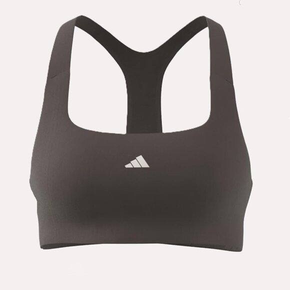 adidas Women’s Powerimpact Training Medium Support Sports Bra Charcoal Sz XS C/D - Picture 2 of 16